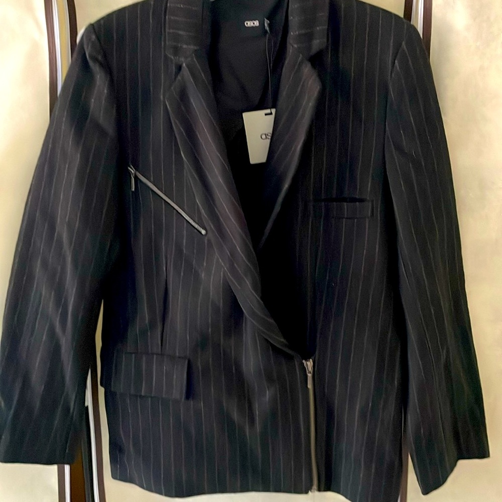 Black jacket with gray pinstripes ASOS